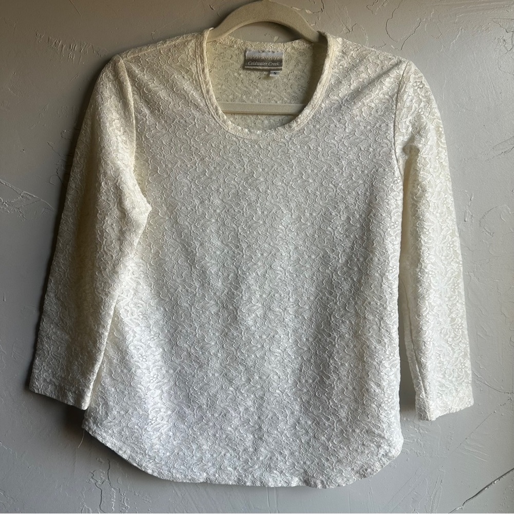 Ivory Lace Long Sleeve Top Coquetteā Balletcore Romantic Soft Girl Y2K S Vintage